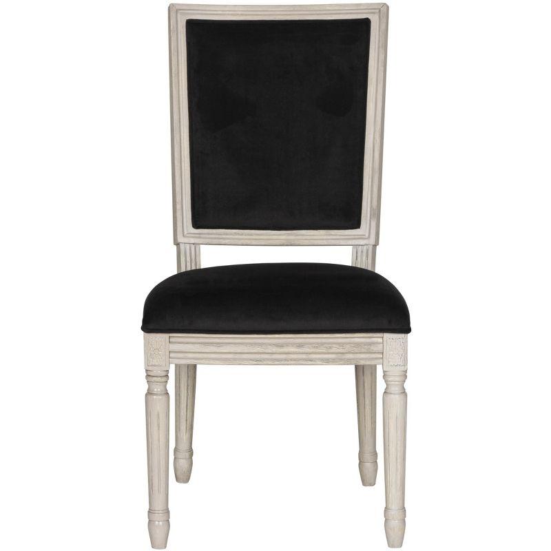 Buchanan 19" H French Brasserie Rectangle Side Chair (Set of 2) - FOX6229 - Black/Rustic Grey - Safavieh Couture