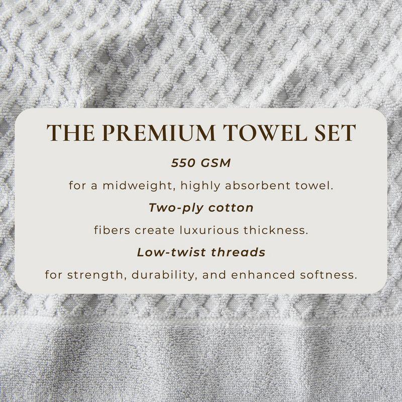 Cotton Quick-Dry Textured Towels - Great Bay Home (4 Pack Bath Towels, Light Grey)