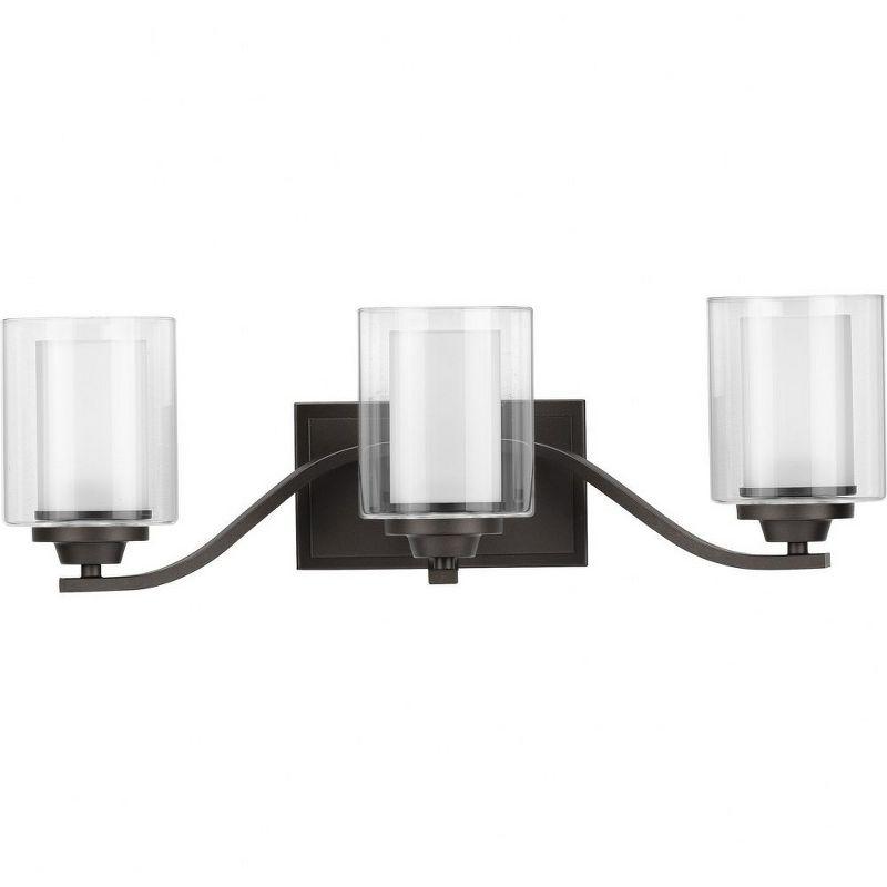 Graphite 3-Light Wall Bracket with Etched Glass Shades