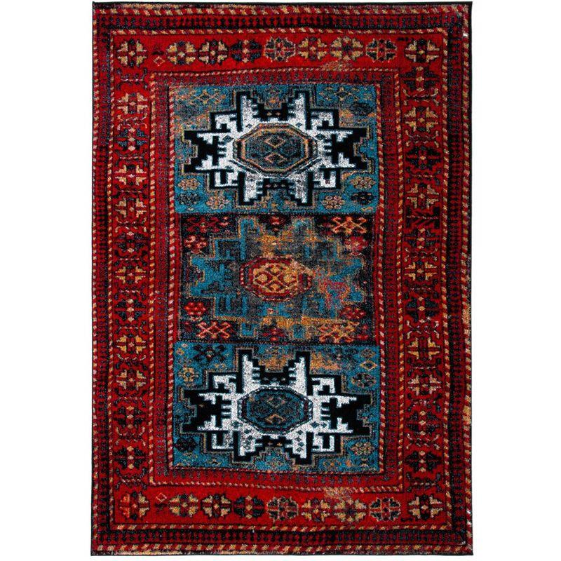 Vintage Hamadan VTH213 Power Loomed Indoor Area Rug - Red/Light Blue - 4'x6' - Safavieh