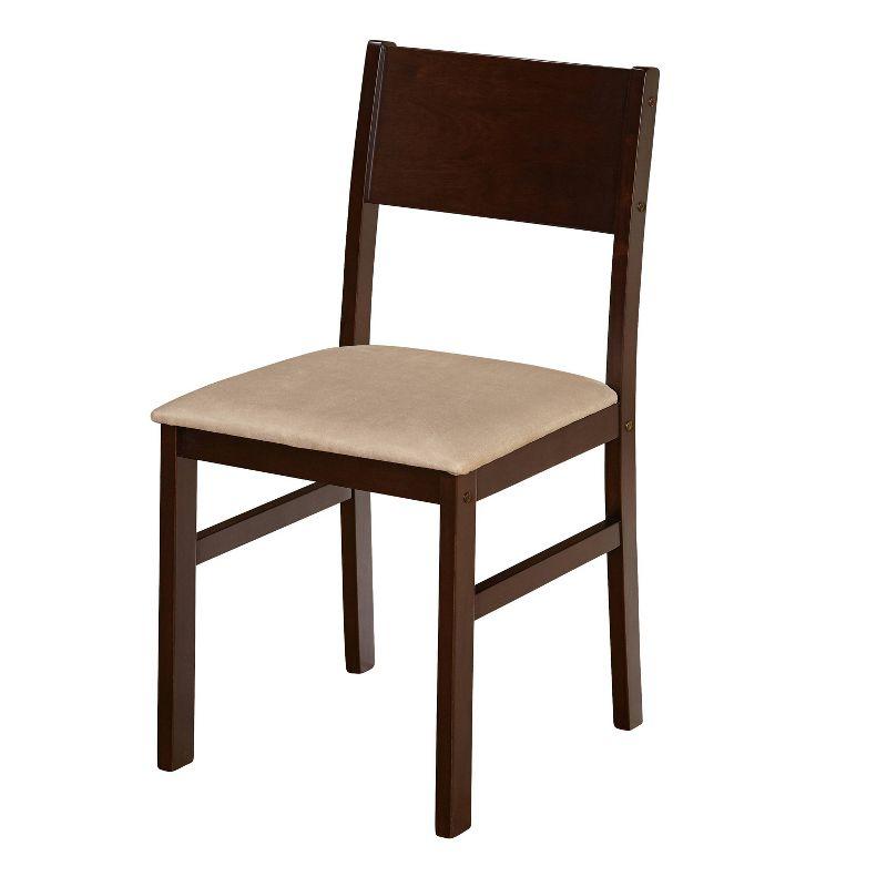 5pc Lucca Dining Set Beige/Brown - Buylateral: Modern Upholstered Chairs, Wood Composite Table