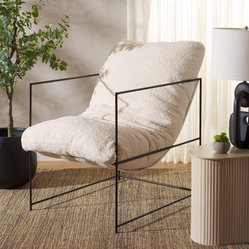 Portland Pillow Top Accent Chair - ACH4511 - Creme/Black - Safavieh