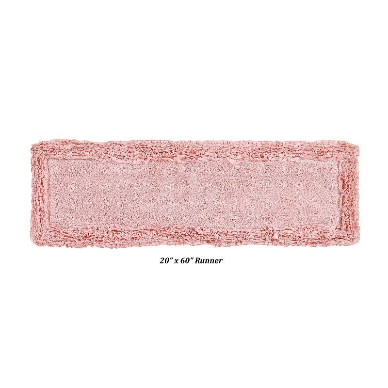 Better Trends Shaggy Boader 100% Cotton Tufted Non- Slip Backing Bath Rug 20" x 60" Runner - Pink