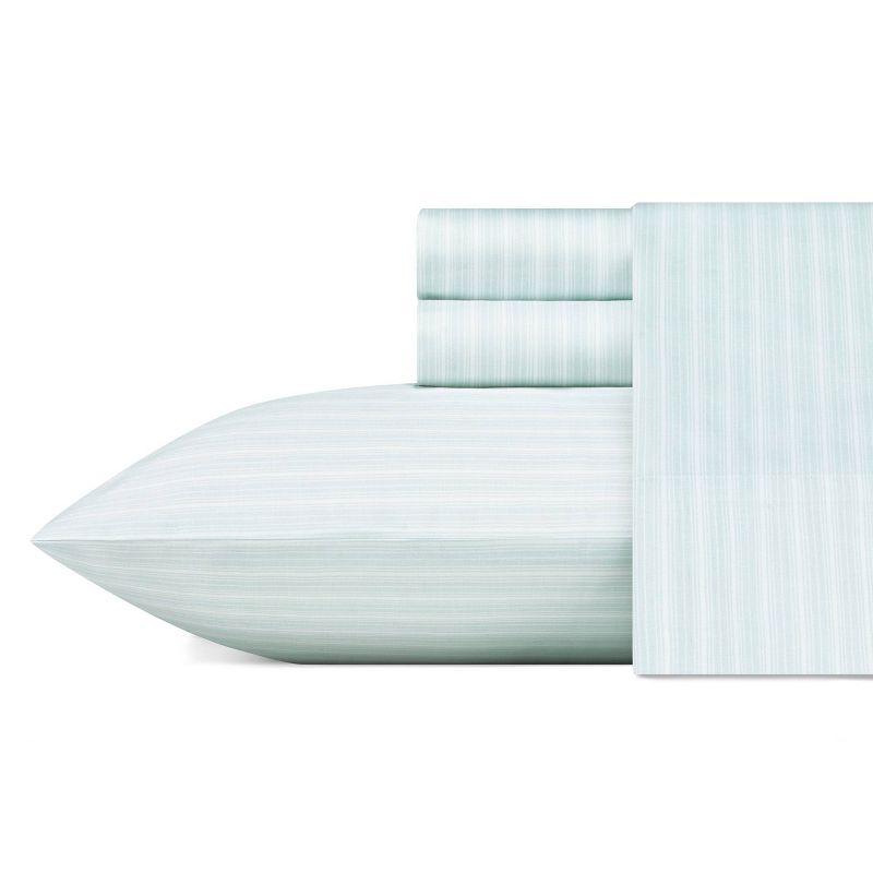 Full 300 Thread Count Printed Pattern Cotton Sheet Set Blue Hint - Laura Ashley