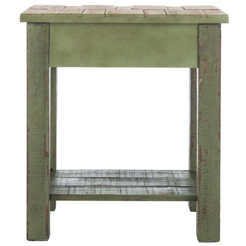 Alfred End Table - Antique Green - Safavieh.