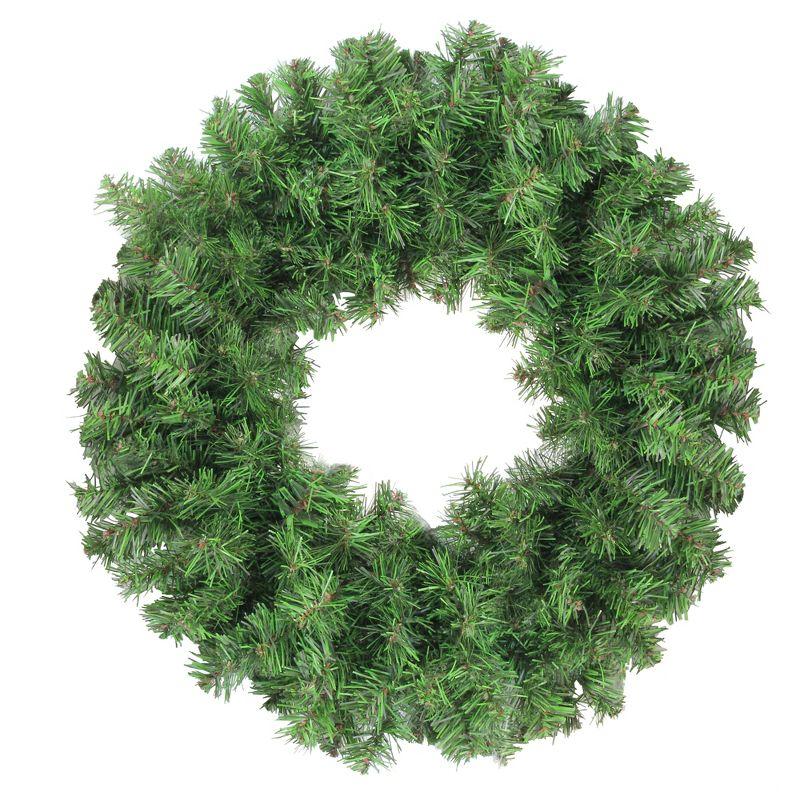 Green Two-Tone Artificial Christmas Wreath with Metal Frame