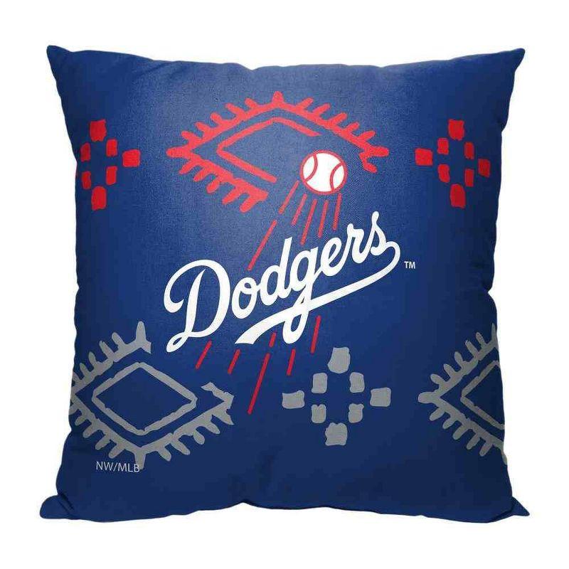 MLB Los Angeles Dodgers Candy Skull Throw Pillow 18x18 Inches