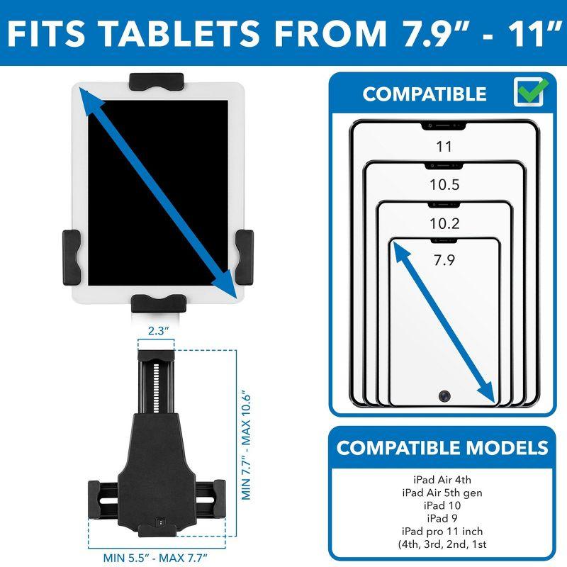 Mount-It! Height Adjustable Anti-Theft Tablet Floor Stand Kiosk | Locking Tablet Mount Stand for iPad, Galaxy, Surface Go & Other 7.9"- 10.9" Tablets