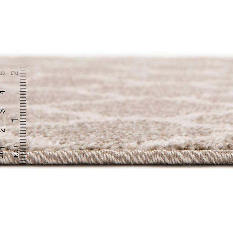 Unique Loom 4' 1 x 6' 1 Trellis Philadelphia Light Brown Area Rug