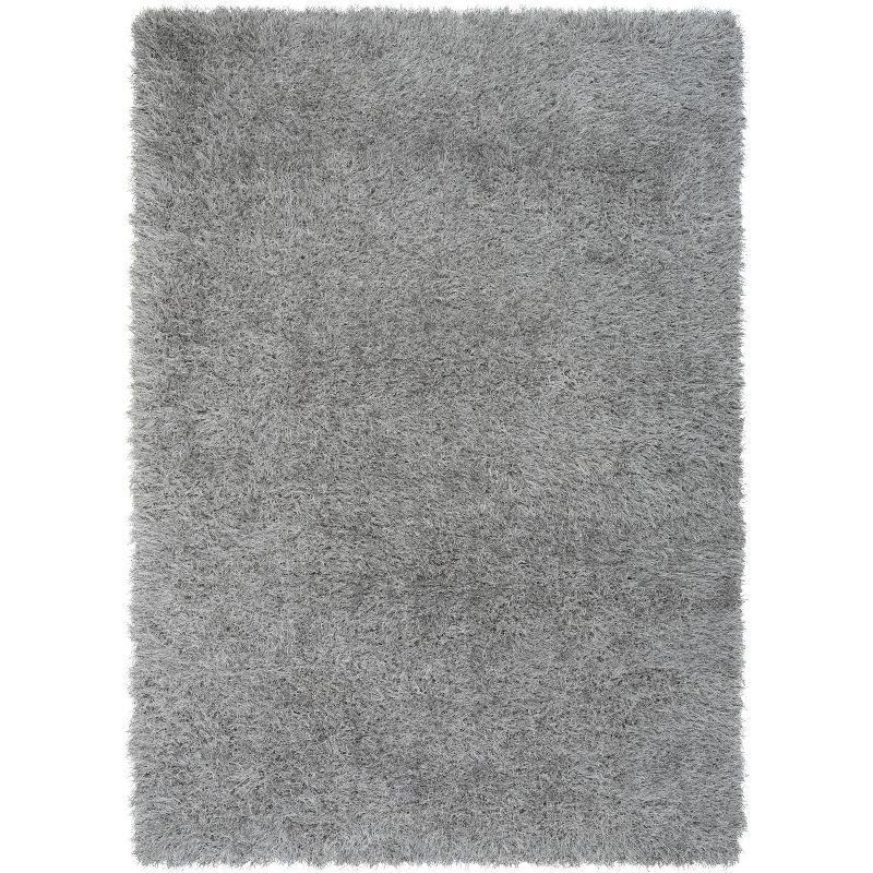 Kuki Chie Glam Solid Ultra-Soft Gray Shag Rug