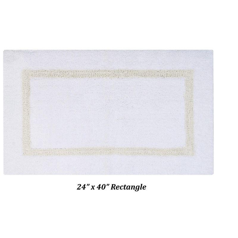 Better Trends Hotel 100% Cotton Tufted Two Tone Reversible Bath Rug 24" x 40" Rectangle - White/Ivory