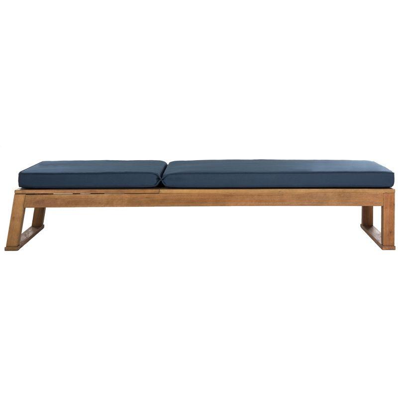 Solano Sunlounger - Outdoor - PAT7024 - Natural/Navy -Safavieh