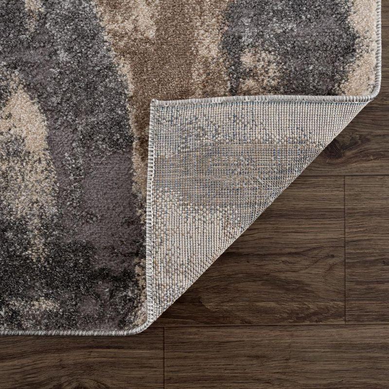 Elysian Abstract Gray Synthetic 9' x 12' Area Rug