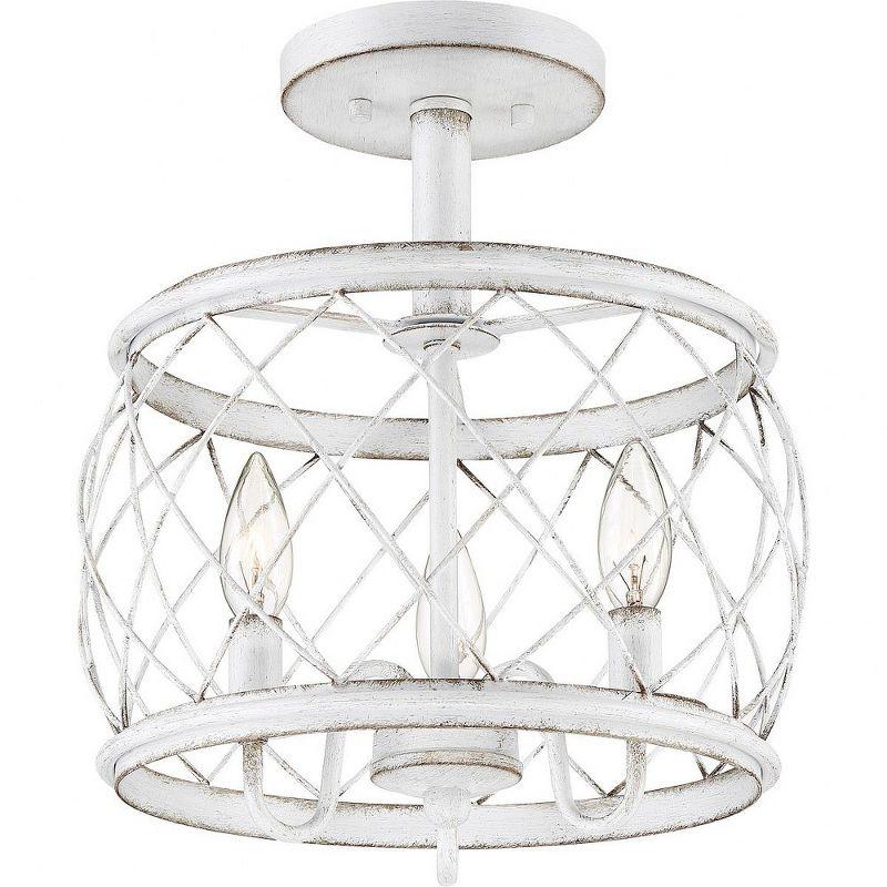 Quoizel Lighting Dury 3 - Light Semi-Flush Mount in  Antique White