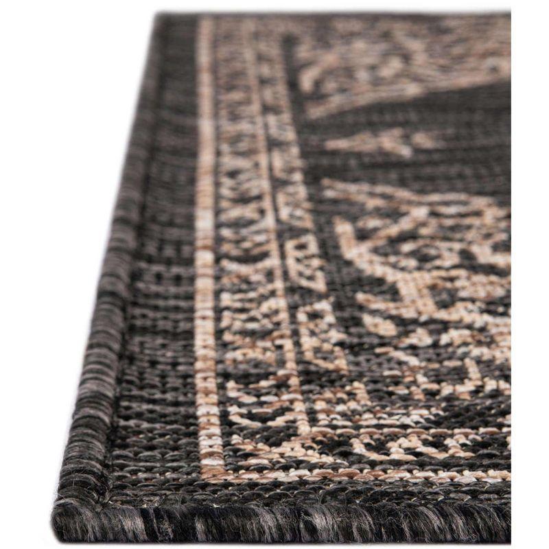 Unique Loom 6' 1 x 9' 0 Rectangle Indoor/Outdoor Traditional Charcoal Gray Area Rug
