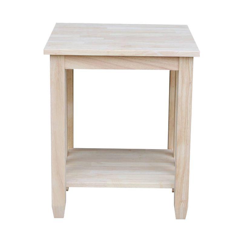 Classic Mission Tall Unfinished Solid Wood End Table