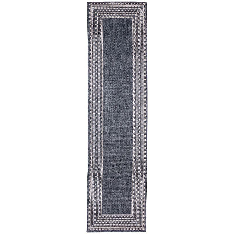 Liora Manne Malibu Etched Border Indoor/Outdoor Rug Navy 1'11" x 7'6"
