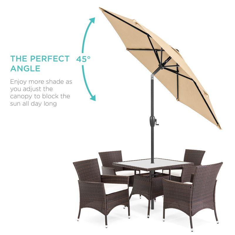 Best Choice Products 7.5ft Heavy-Duty Outdoor Market Patio Umbrella w/ Push Button Tilt, Easy Crank - Sand