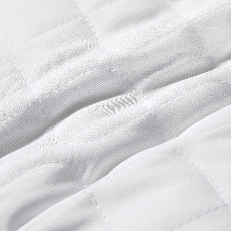 Peace Nest 2 Pack Medium-Soft Goose Feather Pillows White Quilted Cover, King