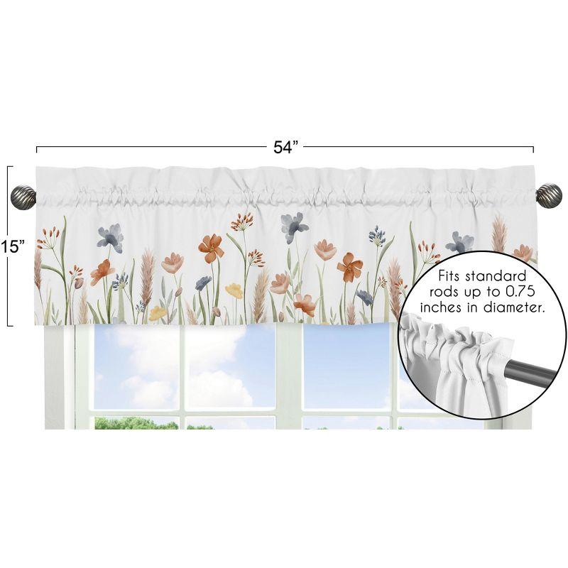 Watercolor Floral Garden Sage Green 54" Window Valance by Sweet Jojo Designs