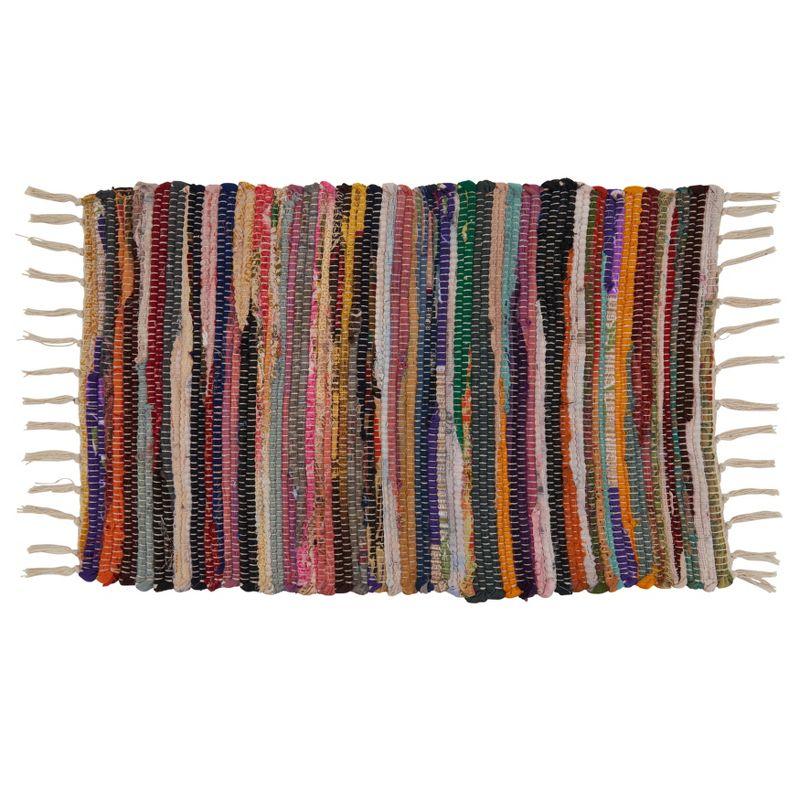 Multi-Colored Chindi Fabric Oblong Placemats, Set of 4