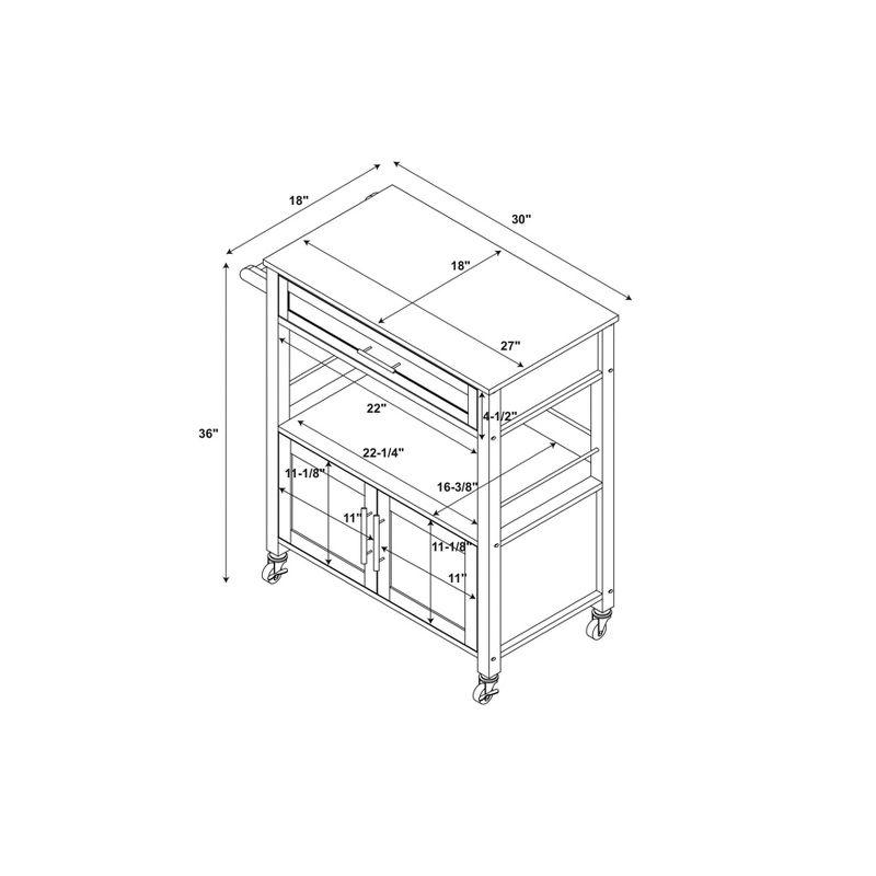 Cameron Kitchen Cart with Granite Top - Linon