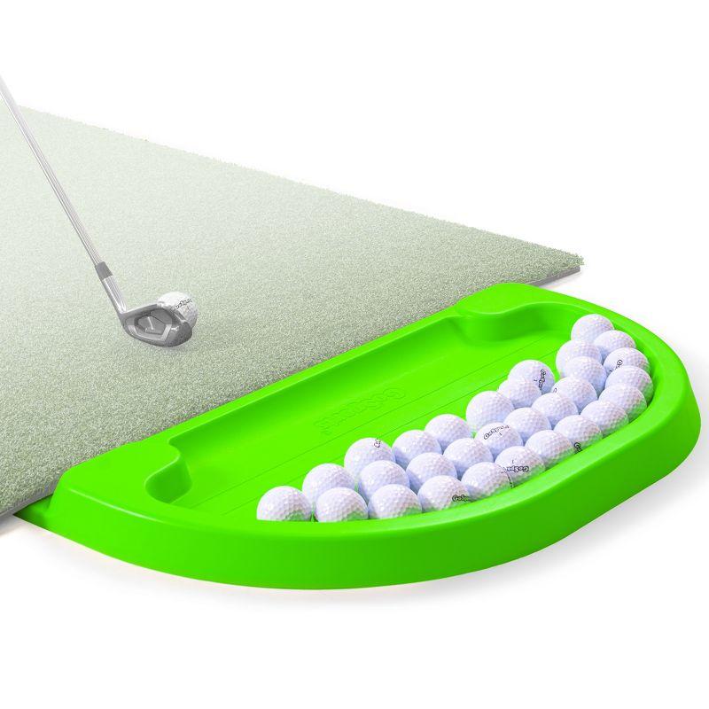GoSports All-Weather Golf Ball Tray - 70 Ball Capacity - Compatible with all Hitting Mats - Green