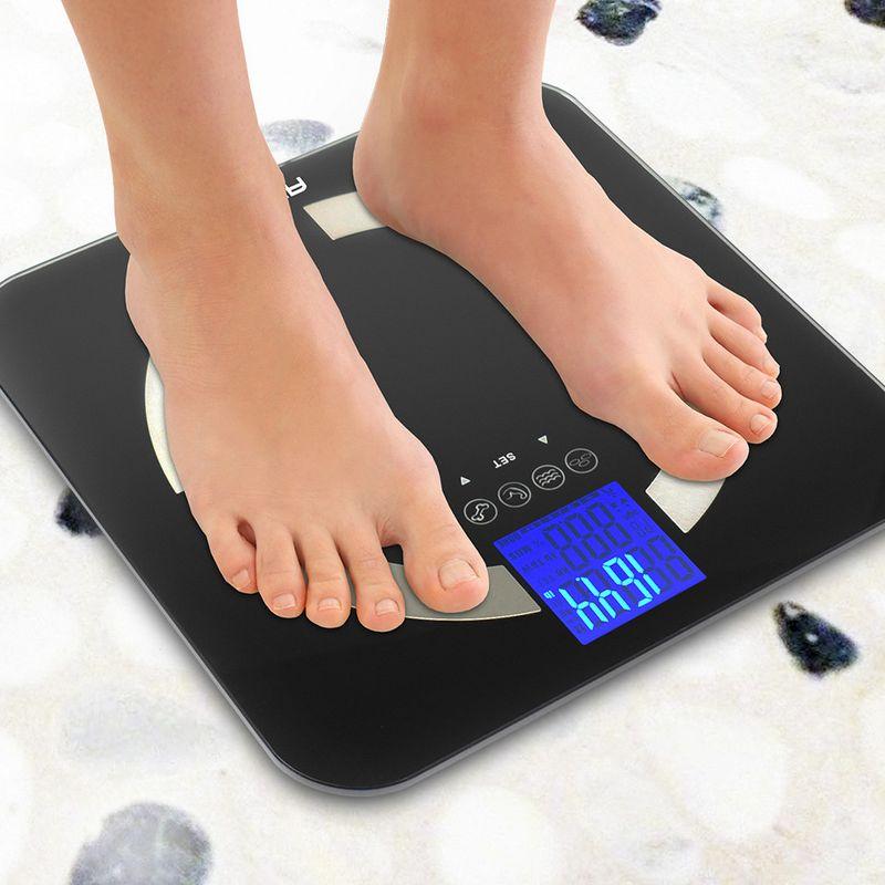 Quantum Black Glass Digital Body Analysis Scale with LCD Display