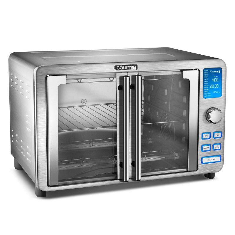 Gourmia 9-Slice Digital Air Fryer Oven with 14 One-Touch Cooking Functions and Auto French Doors: Convection Toaster Oven