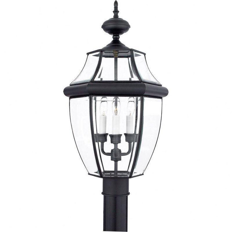 Mystic Black 23" Outdoor Post Lantern with Clear Beveled Glass