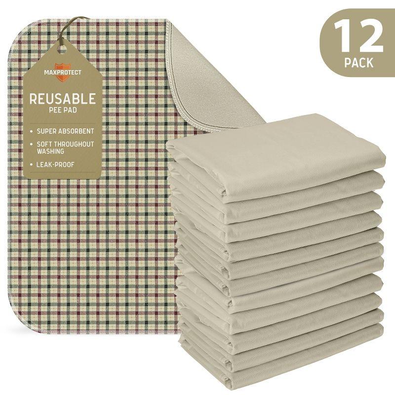 MaxProtect Plaid Reusable Absorbent Pee Pads - 34" x 36"