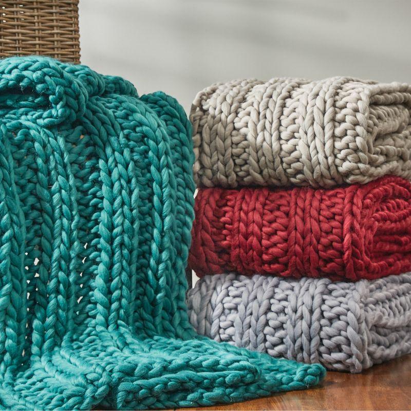 Park Designs Chunky Ribbed Knit Throw - Garnet