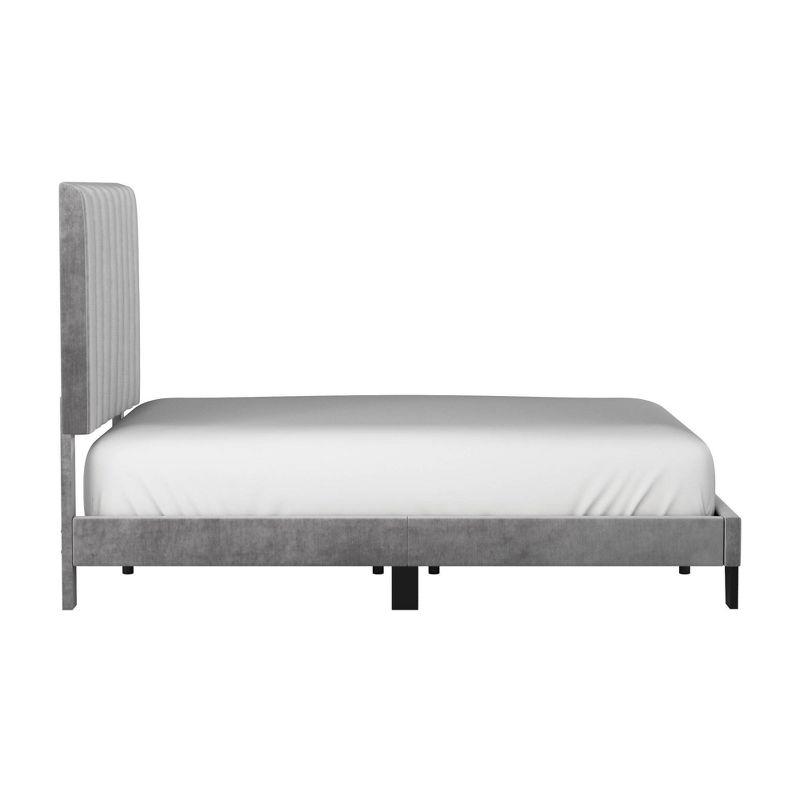 Crestone Full Gray Velvet Tufted Upholstered Platform Bed