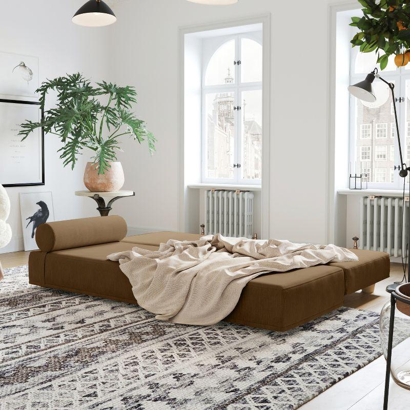 Jaxx Alon Daybed | Fold-Out Sleeper | Queen-Size Mattress - Toffee