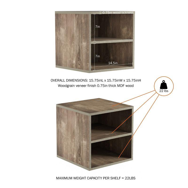 Hasting Home Modern Stackable Modular Cube End Table with Shelves