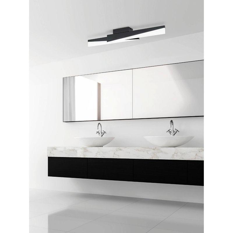 1-Light Isidro Integrated LED Diffuser Ceiling Light Structured Black Finish - EGLO: Modern Overhead Acrylic Shade, ETL Listed