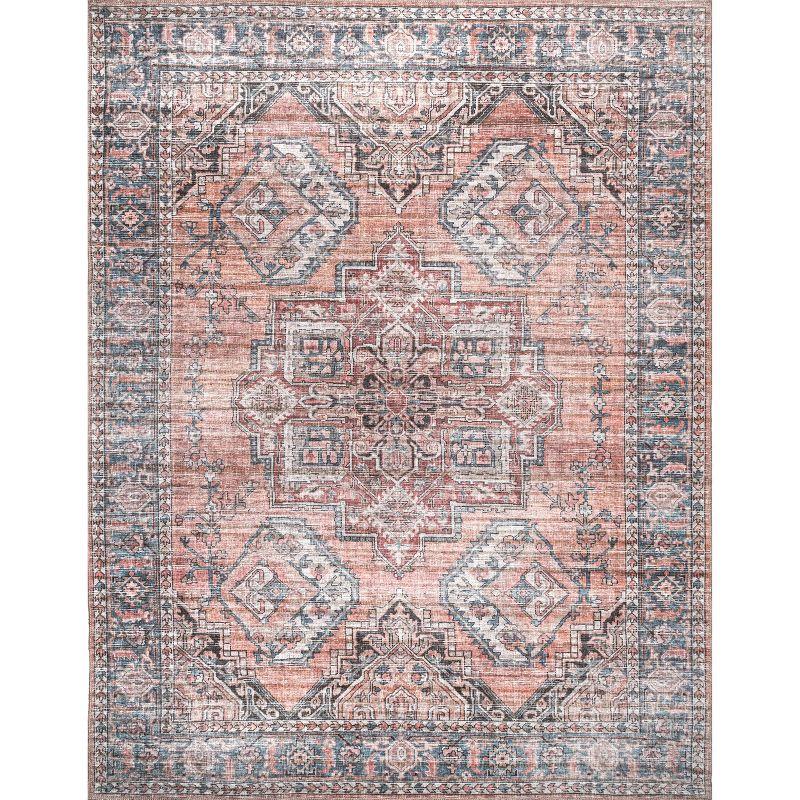 Nuloom Maple Machine Washable Floral Medallion Area Rug