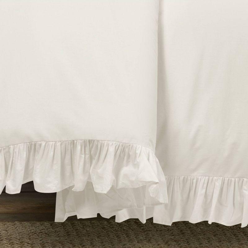 Lush Décor 3pc California King Reyna 100% Cotton Duvet Cover Set White: Elegant Bedding with Inner Ties & No Fill