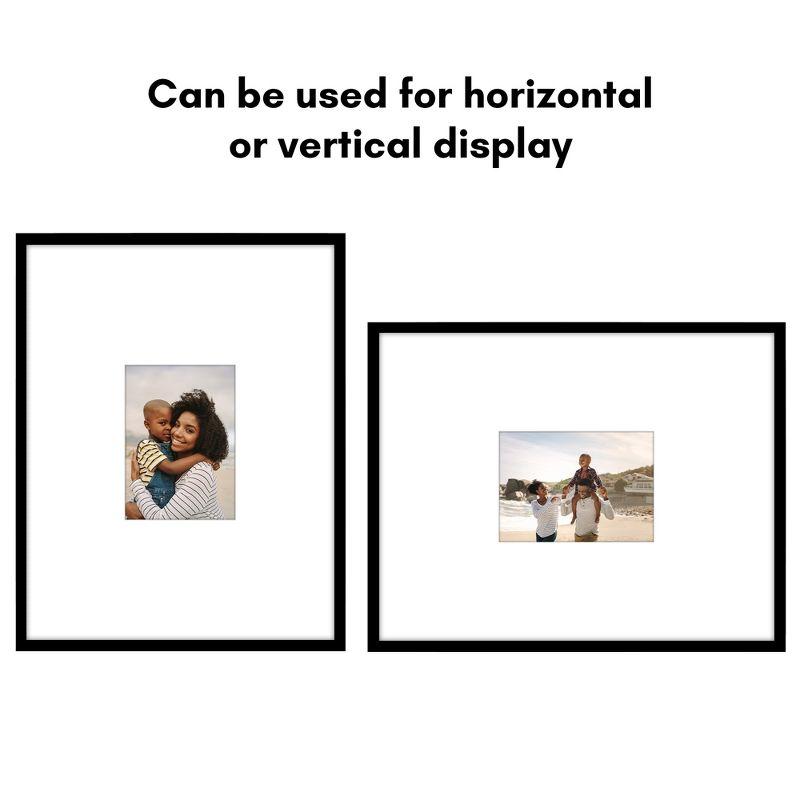 Americanflat 5x7 Picture Frame With Oversized Mat 14x18 Frame - Shatter-Resistant Glass Front Cover - Black