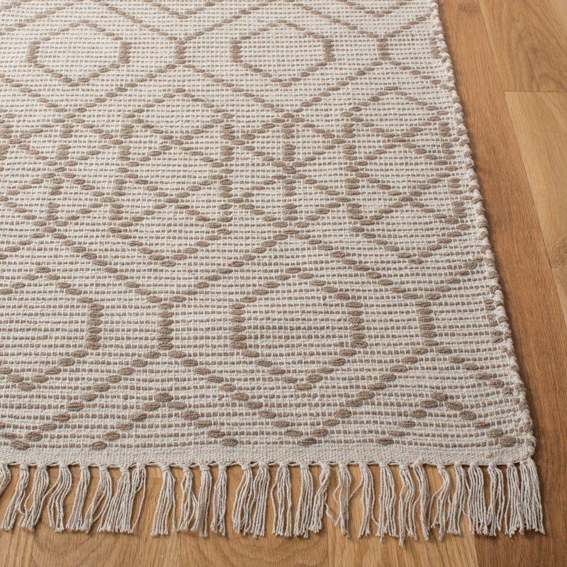 Handmade Brown and Beige Cotton Reversible 4' x 6' Rug