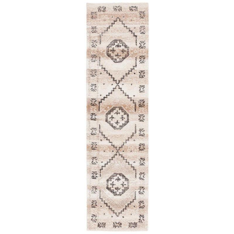 Ivory and Beige Hand-Tufted Wool Runner Rug 2'3" x 9'