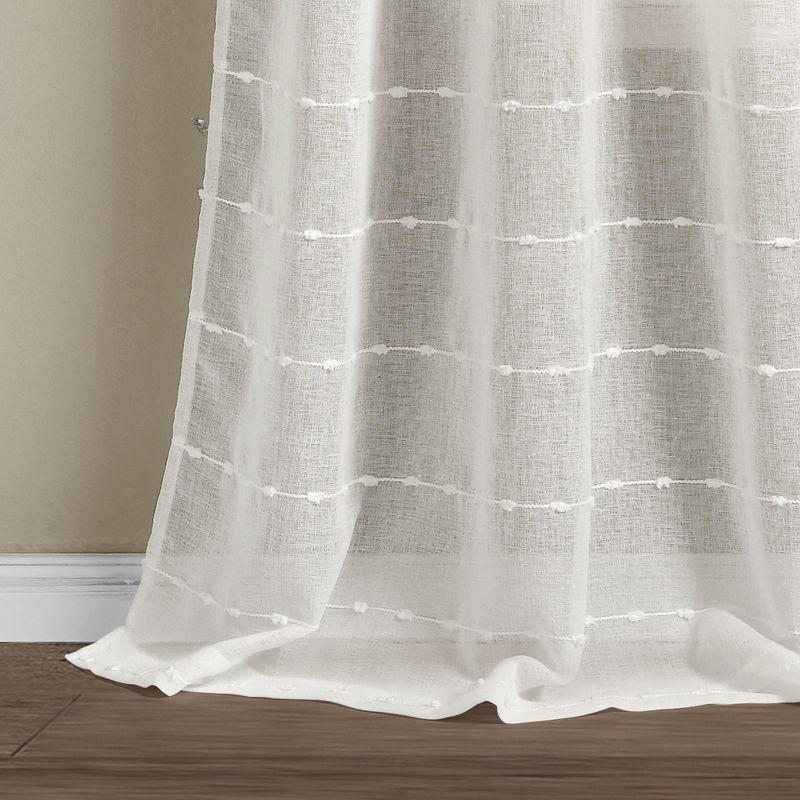 Lush Decor Farmhouse Textured Sheer Polyester Sheer Curtain Pair (Set of 2)