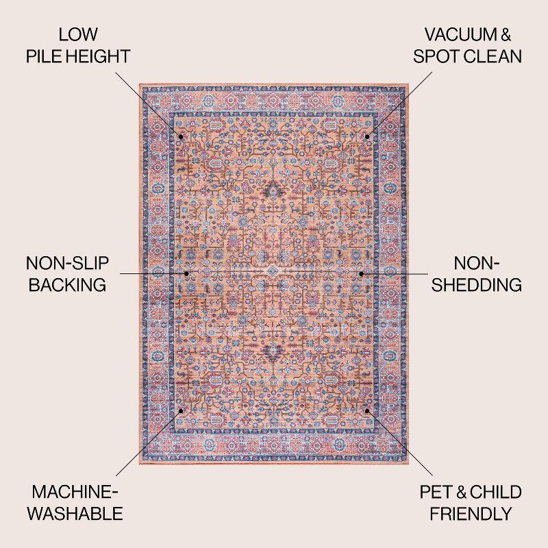 3' x 5' Kemer All-Over Persian Machine Washable Indoor/Outdoor Area Rug, Multi - JONATHAN Y