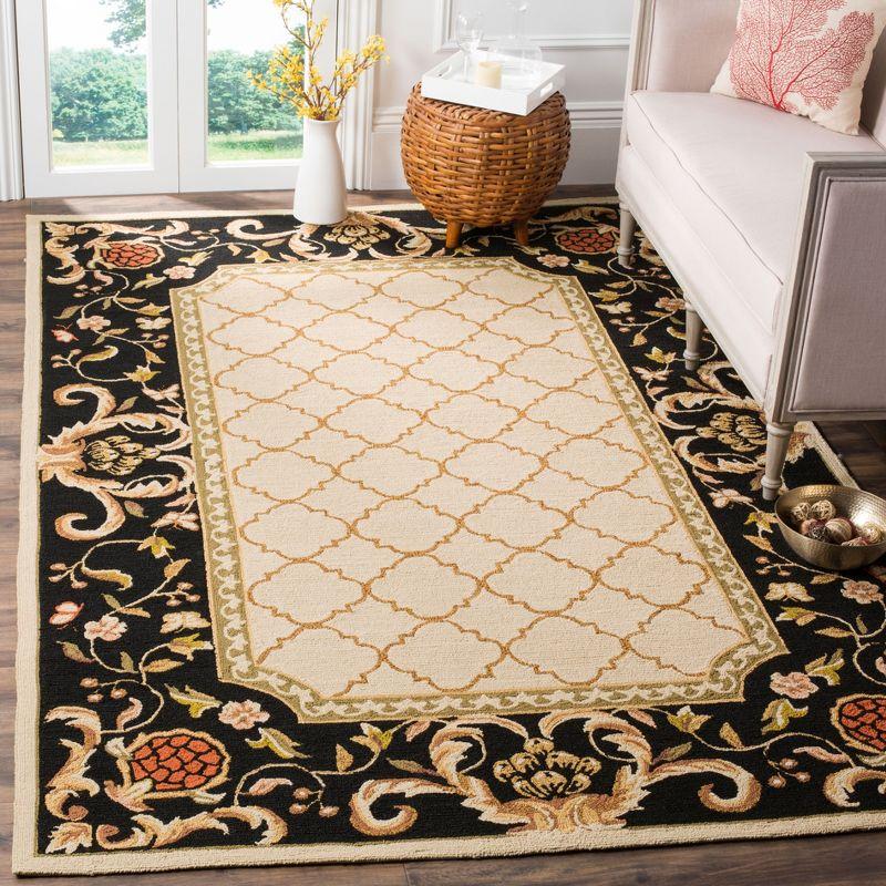 Easy Care EZC753 Hand Hooked Area Rug - Ivory/Black - 4'x6' - Safavieh.