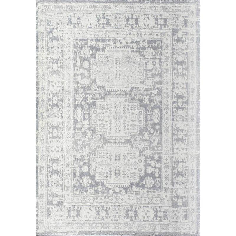 Rugs America Gallagher GL55G Canvas Sundara Vintage Transitional Gray Area Rug for Dining Room Rug Neutral Rug Living Room Rug Kitchen, 2'6"x8'
