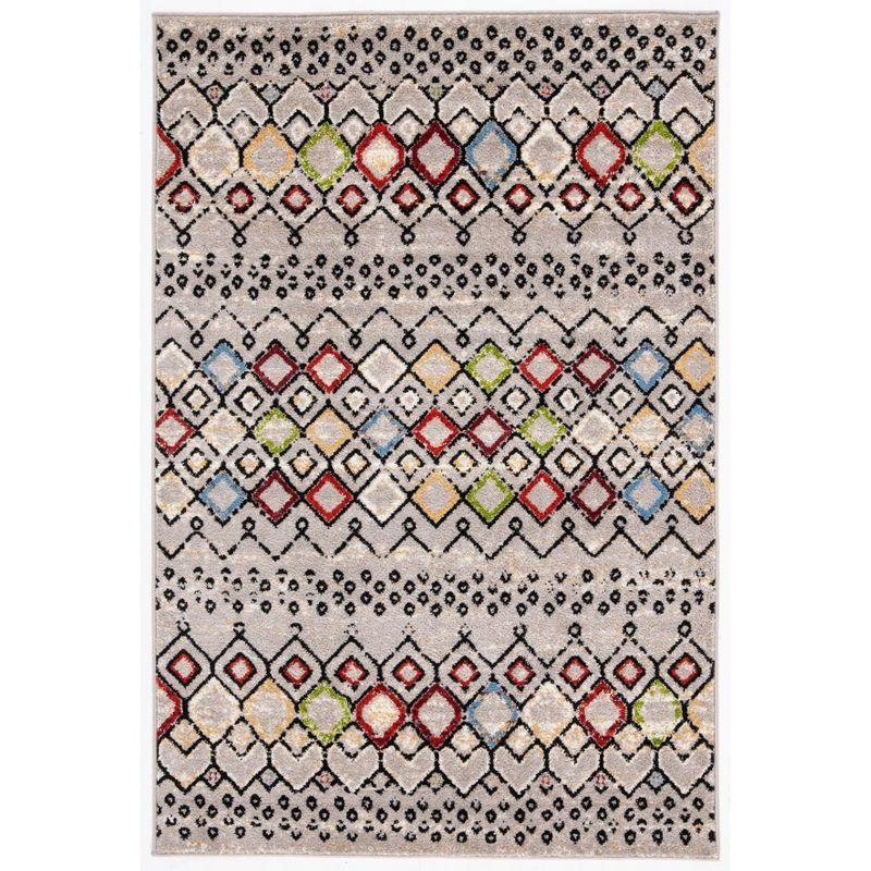 Amsterdam AMS108 Power Loomed Indoor Area Rug - Light Grey/Multi - 4'x6' - Safavieh