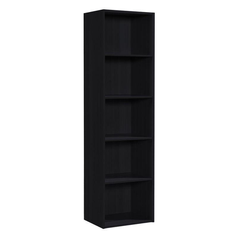 Kids' Playful Cube Organizer Bookcase with Doors - Black Wood