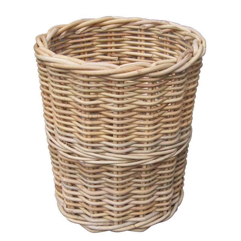 Natural Wicker Rattan Round Office Trash Bin