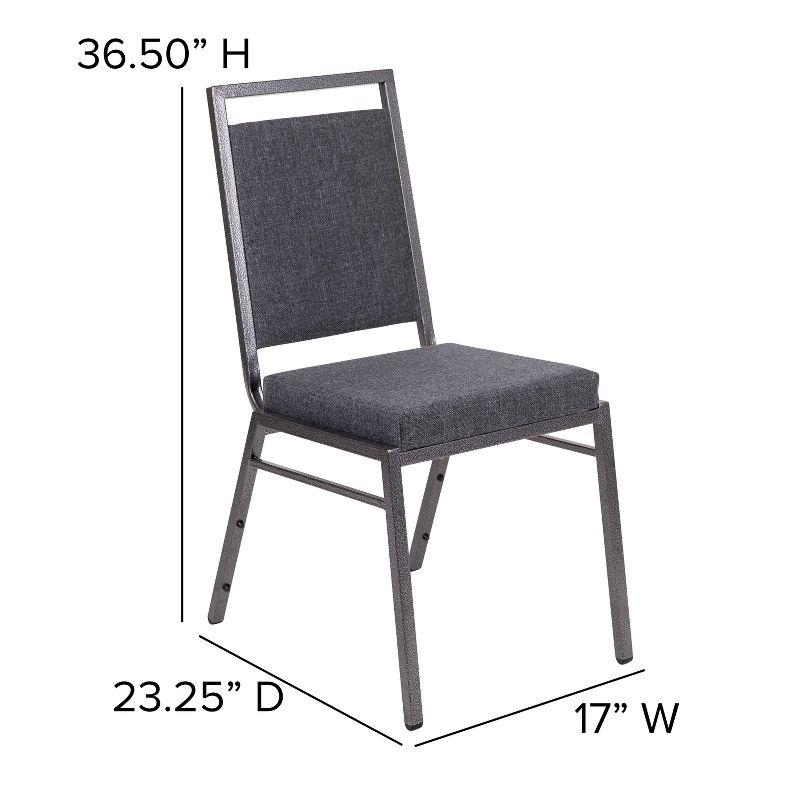 Dark Gray Fabric and Steel Stacking Banquet Chair