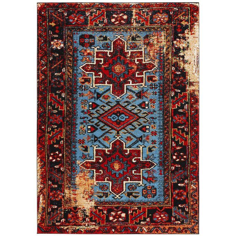 Vintage Hamadan VTH211 Power Loomed Indoor Area Rug - Red/Light Blue - 5'3"x7'6" - Safavieh